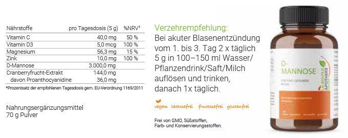 D-MANNOSE + - Für eine gesunde Blase