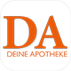 Logo mit großen orangefarbenen Buchstaben „DA“ über dem kleineren Text „DEINE APOTHEKE“ und „Laurentius Apotheke Imst“ auf weißem Hintergrund.